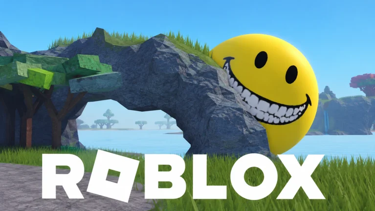 Official key art for Verity’s Game: the yellow smiley-faced Verity character with Roblox branding